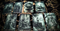 image of fairy tarot cards in a green celtic theme on a black horoscope table cloth